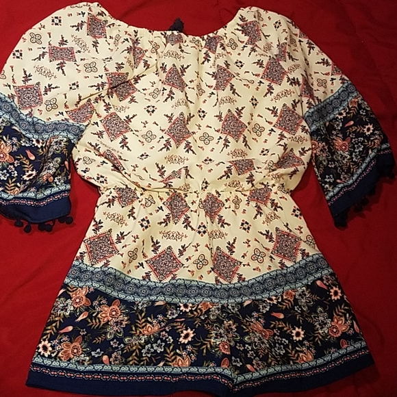 Girls multi color pretty romper - Picture 3 of 3